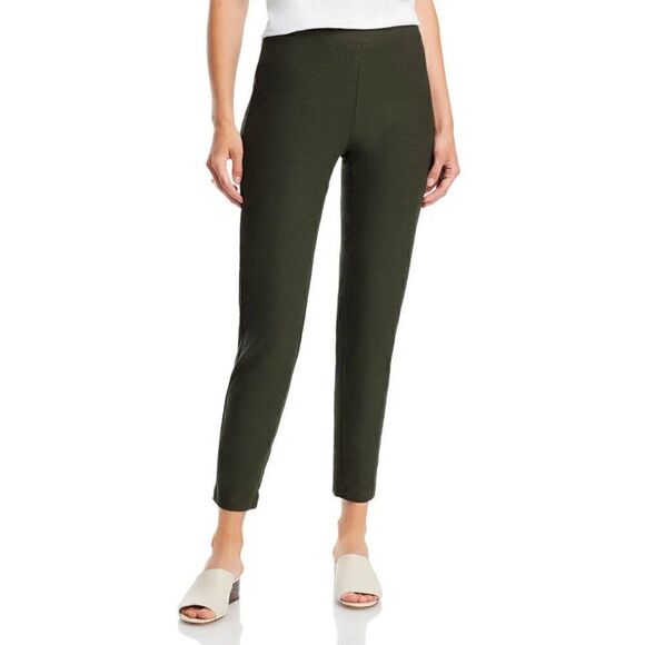Eileen Fisher Green Slim Fit Pull On Ankle Pants - Picture 1 of 5